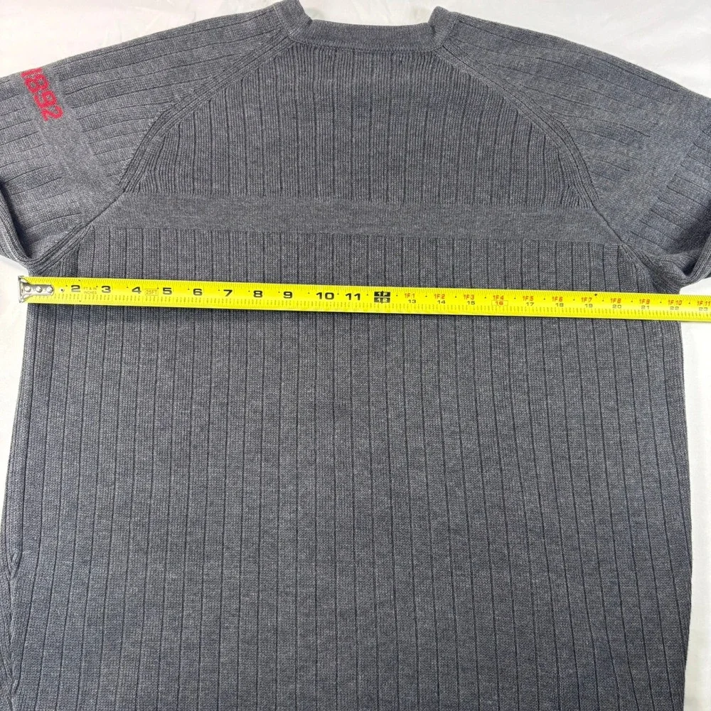 Abercrombie and Fitch Sweater‎ Mens Large Gray Cotton Blend Ribbed Crewneck